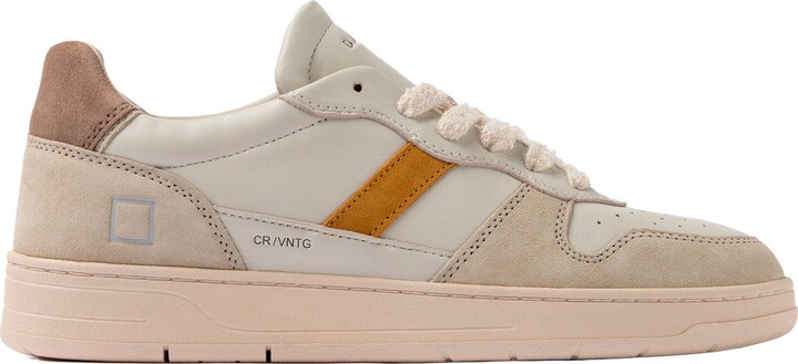 D.A.T.E Court 2.0 Vintage Calf Sneakers in Ivory