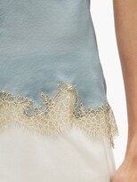 Thumbnail for your product : Carine Gilson Lace-trimmed Silk Cami Top - Blue