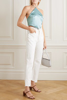 Thumbnail for your product : HARMUR On Point Open-back Silk-satin Halterneck Top - Blue
