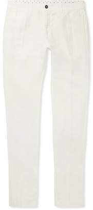 Massimo Alba Winch Slim-Fit Linen and Cotton-Blend Trousers - Men - White