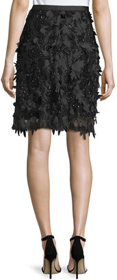Escada Mid-Length Embellished Skirt, Black