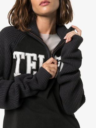 Telfar Half-Zip Logo Printed Sweatshirt
