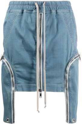 denim skirt with elastic waistband