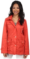 Thumbnail for your product : Ellen Tracy Snap Front Short Anorak w/ Faux Leather Trim