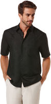 Thumbnail for your product : Cubavera Linen 1 Upper Pocket And Tonal Flowery Embroidered Shirt