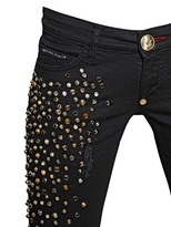 Thumbnail for your product : Philipp Plein Studded Stretch Cotton Denim Jeans