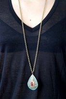 Thumbnail for your product : Natalie B Spiritual Harmony Teardrop Necklace in Brass