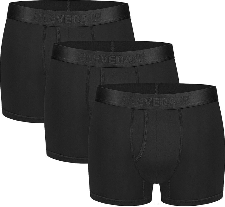 Clevedaur Men's Underwear 3 Pack Lenzing MicroModal Trunks Underwear for Men 