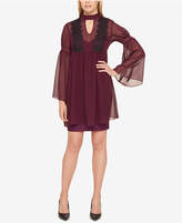 Thumbnail for your product : Jessica Simpson Lace-Trim Bell-Sleeve Chiffon Dress