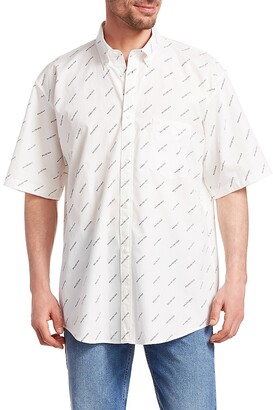 Balenciaga Repeat Logo Short-Sleeve Shirt