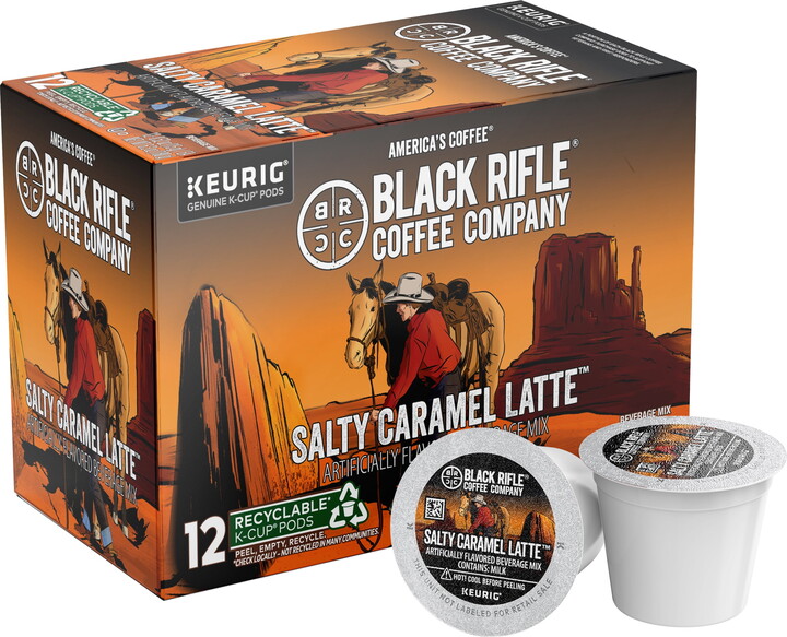 Black Rifle Coffee Company Salty Caramel Latte Keurig K-Cup Pods, Medium Roast, 12 Ct