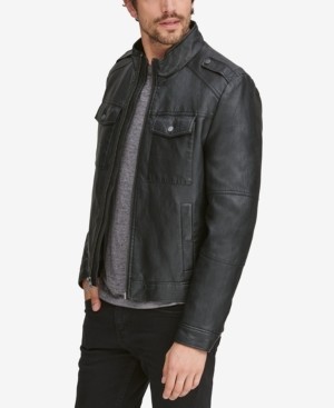 Andrew Marc Men's Four-Pocket Faux-Leather Jacket