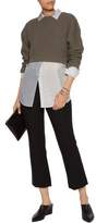 Thumbnail for your product : Brunello Cucinelli Cropped Metallic Ribbed-Knit Cashmere-Blend Sweater