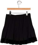 Thumbnail for your product : Ermanno Scervino Girls' Velvet-trimmed Pleated Skirt
