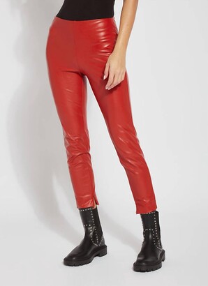 Red Faux Leather Pants