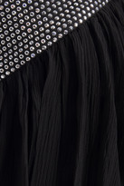 Thumbnail for your product : BA&SH Jing Crystal-embellished Silk-georgette Halterneck Mini Dress