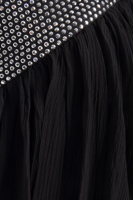 BA&SH Jing Crystal-embellished Silk-georgette Halterneck Mini Dress
