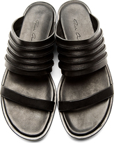 Thumbnail for your product : Rick Owens Black Leather Ruhlmann Flat Sandals