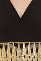 Thumbnail for your product : Derek Lam Shift Dress with Lacquered Lace Overlay