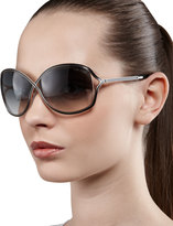 Thumbnail for your product : Tom Ford Rickie Round Open-Temple Sunglasses
