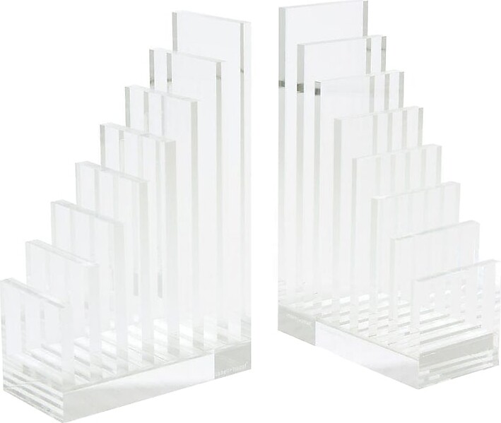 Russell + Hazel Russell+Hazel Acrylic Book Ends, 11"H, Clear (40807)