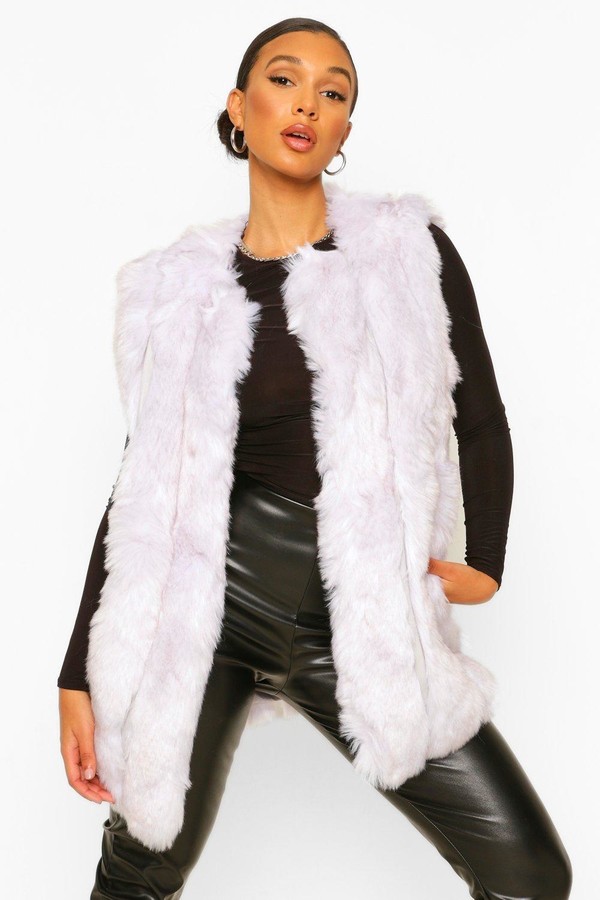 boohoo Luxe Longline Panelled Faux Fur Gilet - ShopStyle