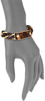 Thumbnail for your product : Michael Kors Plaque Tortoise-Print Curb Chain Bracelet