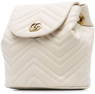 Gucci white Marmont matelassé leather backpack
