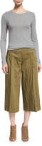 Thumbnail for your product : Michael Kors Collection Pleated-Front Wide-Leg Cropped Pants, Juniper