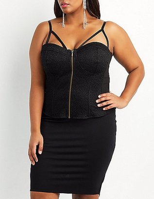 Charlotte Russe Plus Size Caged Lace Bustier Top