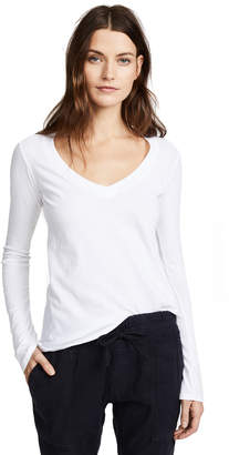 James Perse Long Sleeve V Neck Tee