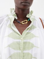 Thumbnail for your product : Juliet Dunn Blouson Dhaka-print Cotton Mini Shirt Dress