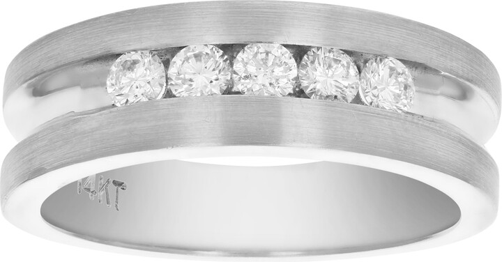 Vir Jewels 1/2 cttw SI2-I1 5 Stone Certified Machine Diamond Wedding Band 14K Gold