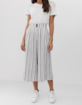 Thumbnail for your product : ASOS DESIGN gutsy linen culottes in stripe