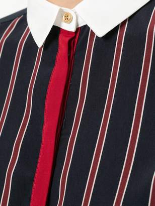GUILD PRIME striped contrast trim shirt