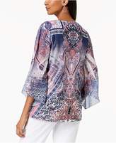 Thumbnail for your product : JM Collection Split-Neck Embellished Top, Created for Macy's