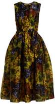 Thumbnail for your product : Dolce & Gabbana Grape Print Silk Organza Midi Dress - Womens - Black Multi