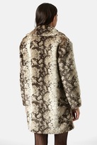 Thumbnail for your product : Topshop Faux Fur Snake Print Coat