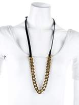 Thumbnail for your product : Miu Miu Chain & Leather Buckle Necklace