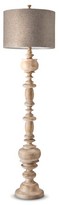 Thumbnail for your product : Mudhut Turned Floor Lamp with Natural Linen Shade - Wood Look (Includes CFL Bulb)