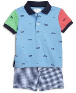 Ralph Lauren Infant's Two-Piece Embroidered Polo Shirt & Gingham Shorts Set