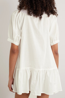 POUR LES FEMMES Ruffled Cotton-voile Nightdress - White