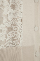 Thumbnail for your product : Lanvin Lace And Silk-blend Cardigan - Off-white