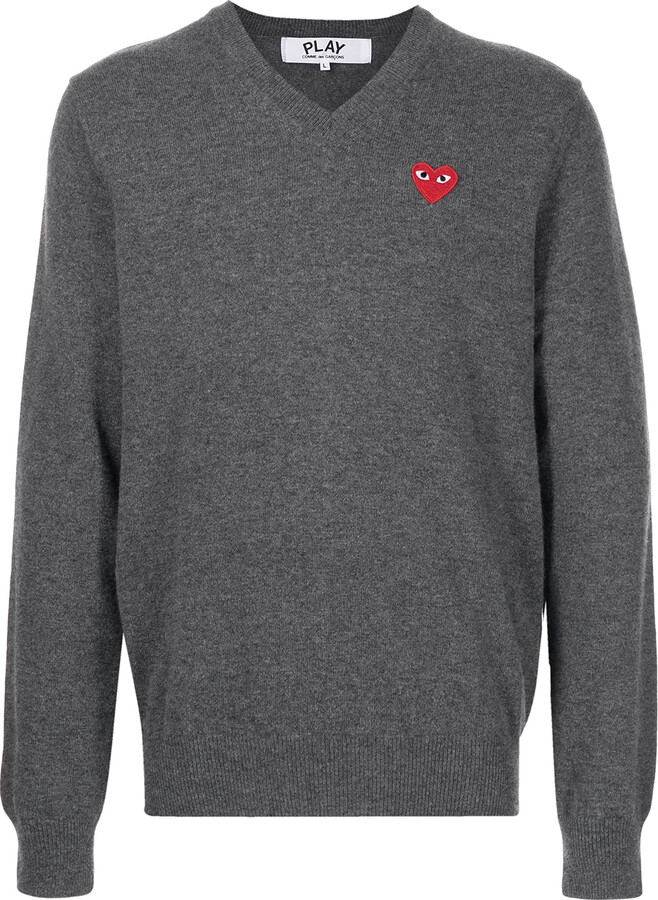 Comme des Garçons PLAY V-neck knitted heart jumper