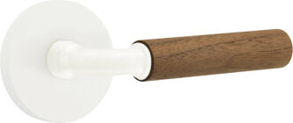 Emtek Select Dummy Leverset w/ Disk Rosette & R-Bar Stem, Dark Walnut Handle