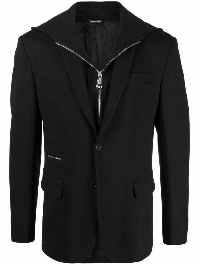mens hooded blazer