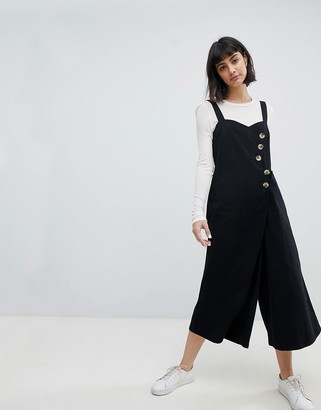 Asos Design ASOS Jumpsuit with Horn Button Detail in Twill