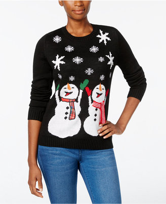 Karen Scott Petite Snowmen Holiday Sweater, Only at Macy's