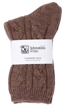 Johnstons of Elgin Cashmere Cable Knit Socks