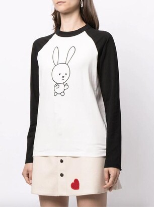 Natasha Zinko Longsleeve Bunny Print Baseball T-shirt